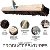 36" Newman and Cole Large Stiff PVC Broom Head with Bracket and Handle